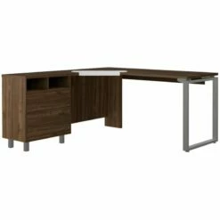 RST Brands Aster Composite Wood Modern 3-Drawer Desk - Mahogany