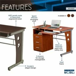 Techni Mobili Laminate Computer Desk In Chocolate 23 Techni Mobili Laminate Computer Desk In Chocolate -CYMAX Sales 244638 20 L