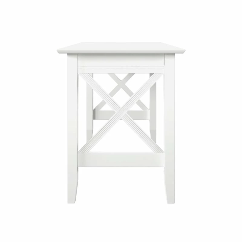 Pemberly Row Crossed Design Modern Solid Wood Writing Desk In White 5 Pemberly Row Crossed Design Modern Solid Wood Writing Desk In White - Image 3