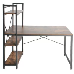 Pemberly Row Contemporary Wood Computer Desk With Bookshelves In Brown -CYMAX Sales 2452305 30 L