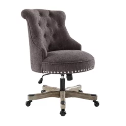 Urbanpro Transitional Wood Upholstered Office Chair In Floral Gray 35 Urbanpro Transitional Wood Upholstered Office Chair In Floral Gray -CYMAX Sales 2452775 3 L