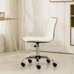 Roundhill Furniture Fremo Faux Leather Adjustable Air Lift Office Chair In Gray -CYMAX Sales 2453157 4 L