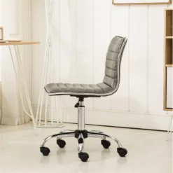 Roundhill Furniture Fremo Faux Leather Adjustable Air Lift Office Chair In Gray -CYMAX Sales 2453164 5 L