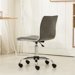 Roundhill Furniture Fremo Faux Leather Adjustable Air Lift Office Chair In Gray -CYMAX Sales 2453164 6 L