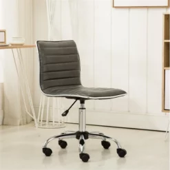 Roundhill Furniture Fremo Faux Leather Adjustable Air Lift Office Chair In Gray -CYMAX Sales 2453164 8 L