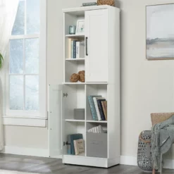 Sauder HomePlus Engineered Wood Storage Cabinet In Glacier White -CYMAX Sales 2454332 8 L