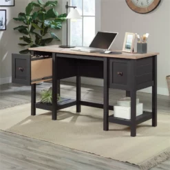 Sauder Cottage Road Engineered Wood Desk In Raven Oak -CYMAX Sales 2454343 4 L