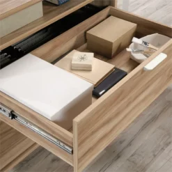 Sauder Portage Park Engineered Wood L-Shape Desk In Kiln Acacia Finish -CYMAX Sales 2454344 13 L