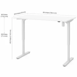 Home Square 2-Piece Set With 60" Standing Desk & 2-Drawer File Cabinet In White -CYMAX Sales 2454645 3 L
