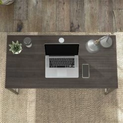 Hybrid 48W X 24D Computer Table Desk In Black Walnut - Engineered Wood -CYMAX Sales 2454669 5 L
