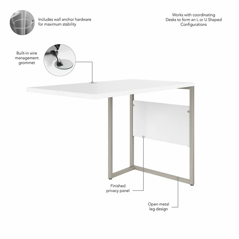 Hybrid 42W X 24D Desk Return/Bridge In Black Walnut - Engineered Wood 7 Hybrid 42W X 24D Desk Return/Bridge In Black Walnut - Engineered Wood - Image 5