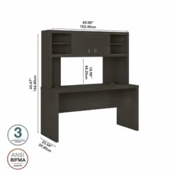 Echo 60W Credenza Desk With Hutch In Gray Sand - Engineered Wood -CYMAX Sales 2461723 6 L