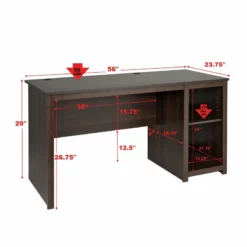 Home Square 2-Piece Set With Computer Desk And 72" TV Stand In Espresso -CYMAX Sales 2463611 7 L