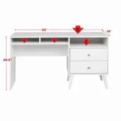 Home Square 2-Piece Set With Chest With Door & Computer Desk With Side Storage -CYMAX Sales 2463751 13 L