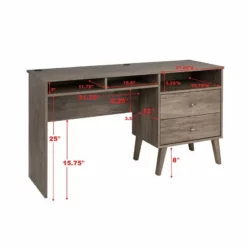 Home Square 4-Piece Set With 2 Modern Nightstands Computer Desk & 4-Drawer Chest -CYMAX Sales 2463765 12 L