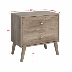 Home Square 4-Piece Set With 2 Modern Nightstands Computer Desk & 4-Drawer Chest -CYMAX Sales 2463765 4 L