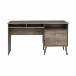 Home Square 4-Piece Set With 2 Tall Nightstands Computer Desk & 4-Drawer Chest -CYMAX Sales 2463771 15 L