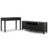 Home Square 2-Piece Set With 48" Writing Office Desk & 72" TV Media Stand