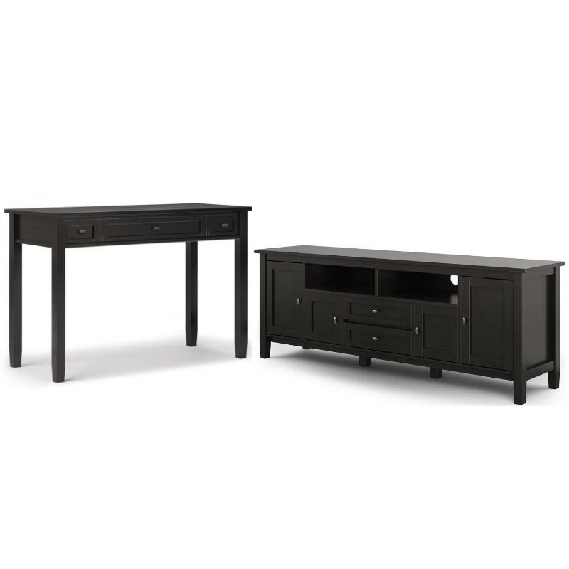 Home Square 2-Piece Set With 48" Writing Office Desk & 72" TV Media Stand 3 Home Square 2-Piece Set With 48" Writing Office Desk & 72" TV Media Stand