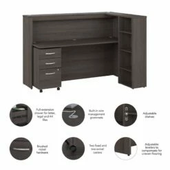 Studio C 72W Cubicle Desk With Shelves & Drawers In Storm Gray - Engineered Wood -CYMAX Sales 2464905 2 L