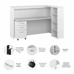 Studio C 72W Cubicle Desk With Shelves & Drawers In Storm Gray - Engineered Wood -CYMAX Sales 2464906 2 L