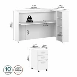 Studio C 72W Cubicle Desk With Shelves & Drawers In Storm Gray - Engineered Wood -CYMAX Sales 2464906 4 L