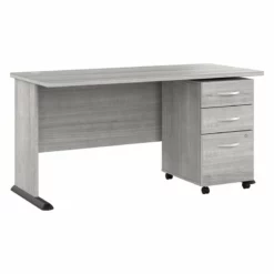 Studio A 60W Computer Desk With Drawers In Storm Gray - Engineered Wood -CYMAX Sales 2467480 L