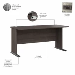 Studio A 60W Computer Desk With Drawers In Storm Gray - Engineered Wood -CYMAX Sales 2467481 2 L