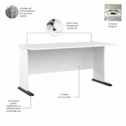 Studio A 60W Computer Desk With Drawers In Storm Gray - Engineered Wood -CYMAX Sales 2467482 2 L