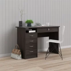 Tvilum Walden Desk With 5 Drawers In Dark Chocolate -CYMAX Sales 2468106 12 L