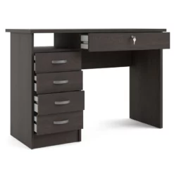 Tvilum Walden Desk With 5 Drawers In Dark Chocolate -CYMAX Sales 2468106 2 L