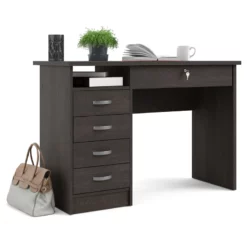 Tvilum Walden Desk With 5 Drawers In Dark Chocolate -CYMAX Sales 2468106 3 L