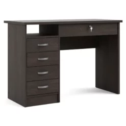 Tvilum Walden Desk With 5 Drawers In Dark Chocolate -CYMAX Sales 2468106 7 L