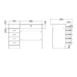 Tvilum Walden Desk With 5 Drawers In Dark Chocolate -CYMAX Sales 2468106 9 L
