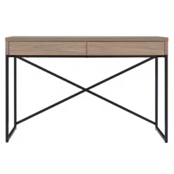 Henn&Hart 47" Antiqued Gray Oak Metal Home Office -CYMAX Sales 2468206 2 L