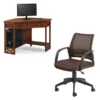 Home Square 2-Piece Set With Corner Computer Desk Mesh Back Office Chair -CYMAX Sales 2468860 L