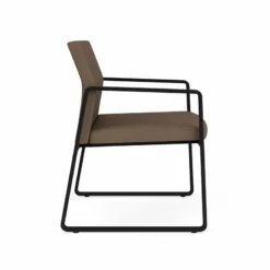 Lesro Gansett Polyurethane Oversize Guest Chair In Black/Castillo Metal -CYMAX Sales 2472898 1 L