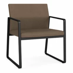 Lesro Gansett Polyurethane Oversize Guest Chair In Black/Castillo Metal -CYMAX Sales 2472898 L