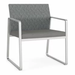 Lesro Gansett Polyurethane Oversize Guest Chair In Silver/Castillo Batik -CYMAX Sales 2472931 L