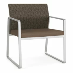 Lesro Gansett Polyurethane Oversize Guest Chair In Silver/Castillo Metal