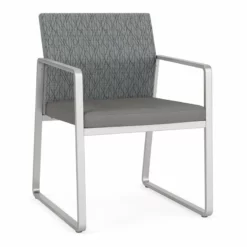 Lesro Gansett Modern Polyurethane Guest Chair In Silver/Castillo Batik -CYMAX Sales 2473007 L