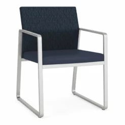 Lesro Gansett Modern Fabric Guest Chair In Silver/Open House Navy 28 Lesro Gansett Modern Fabric Guest Chair In Silver/Open House Navy -CYMAX Sales 2473008 L 1