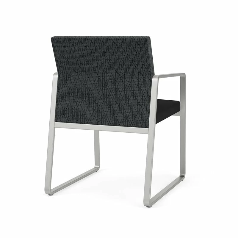 Lesro Gansett Modern Fabric Guest Chair In Silver/Open House Navy 8 Lesro Gansett Modern Fabric Guest Chair In Silver/Open House Navy - Image 6