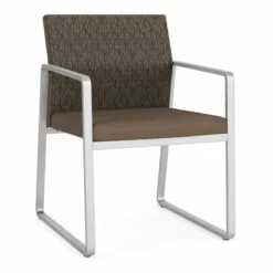 Lesro Gansett Modern Fabric Guest Chair In Silver/Open House Asteroid