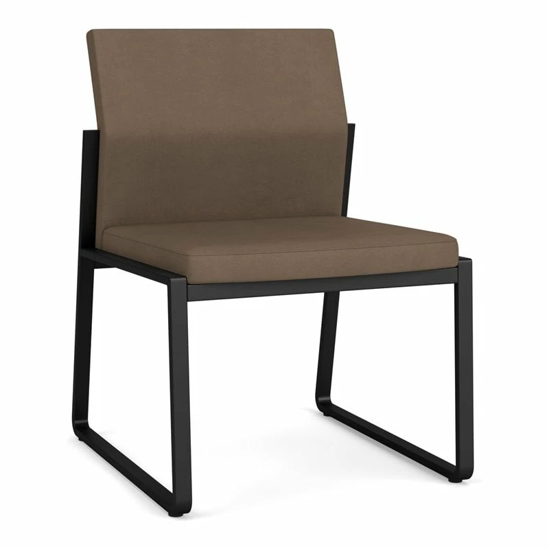 Lesro Gansett Polyurethane Armless Guest Chair In Black/Castillo Metal 15 Lesro Gansett Polyurethane Armless Guest Chair In Black/Castillo Metal - Image 13