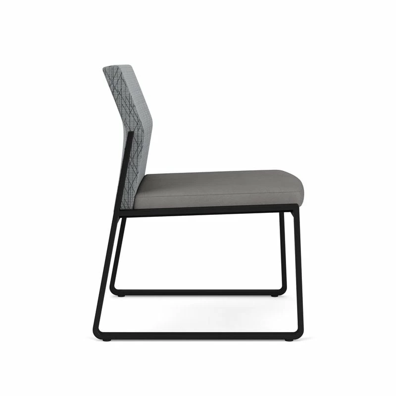 Lesro Gansett Polyurethane Armless Guest Chair In Black/Castillo Metal 13 Lesro Gansett Polyurethane Armless Guest Chair In Black/Castillo Metal - Image 11