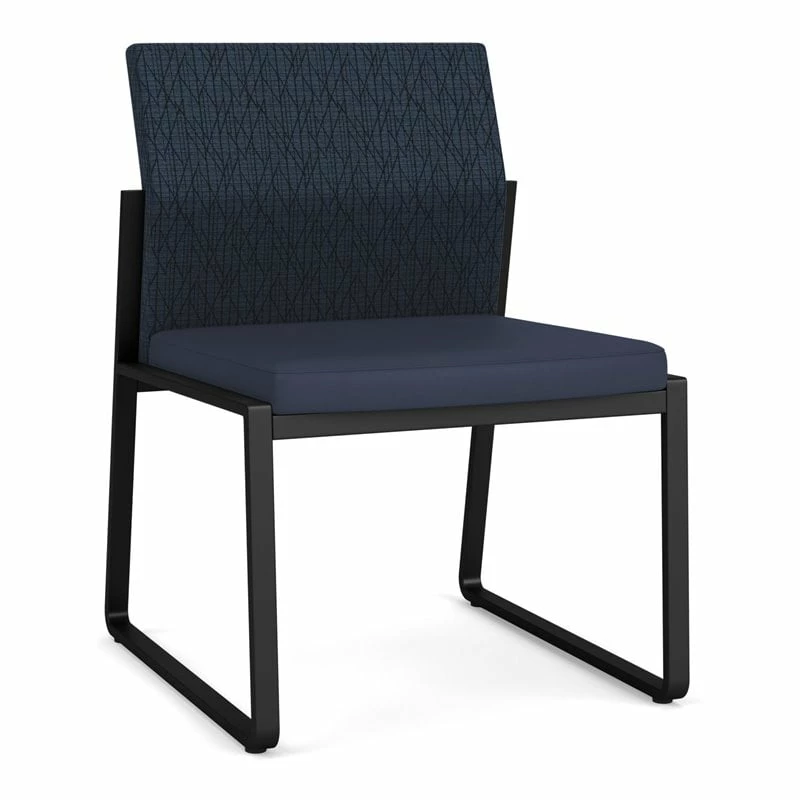 Lesro Gansett Polyurethane Armless Guest Chair In Black/Castillo Metal 9 Lesro Gansett Polyurethane Armless Guest Chair In Black/Castillo Metal - Image 7