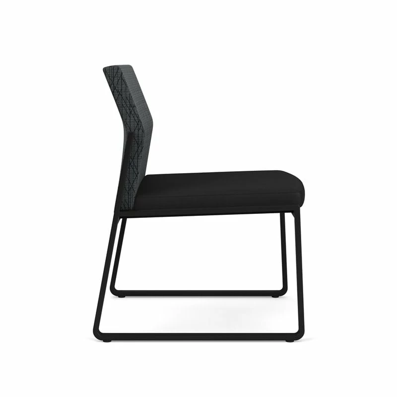 Lesro Gansett Polyurethane Armless Guest Chair In Black/Castillo Metal 7 Lesro Gansett Polyurethane Armless Guest Chair In Black/Castillo Metal - Image 5