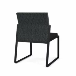 Lesro Gansett Modern Fabric Armless Guest Chair In Black/Open House Cobalt -CYMAX Sales 2473029 2 L 8