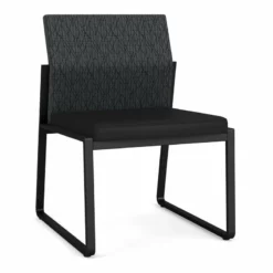 Lesro Gansett Polyurethane Armless Guest Chair In Black/Castillo Metal 25 Lesro Gansett Polyurethane Armless Guest Chair In Black/Castillo Metal -CYMAX Sales 2473029 L 3
